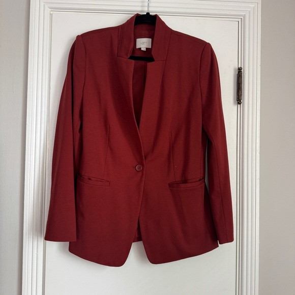 LOFT | Jackets & Coats | Loft Womens Open Cut Straight Fit Rust Orange ...